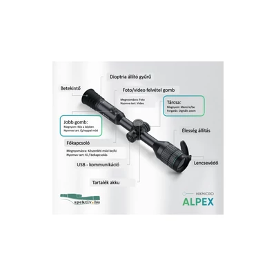 HIKMICRO A50T-S ALPEX ÉJJELLÁTÓ CÉLTÁVCSŐ - INFRAVETŐ NÉLKÜL